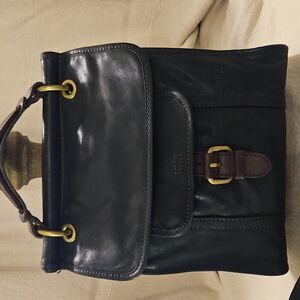 Fossil Black Leather Crossbody